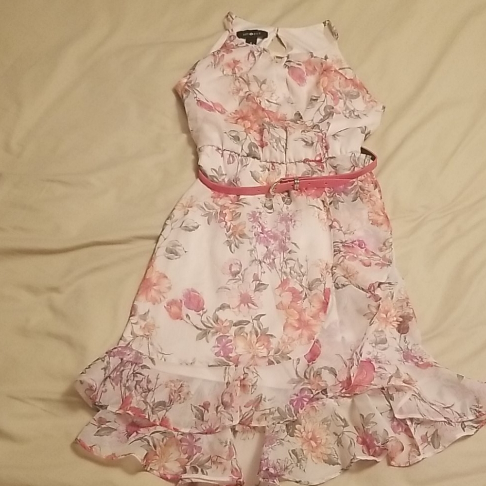 Amy Byer girls summer pink floral dress 8